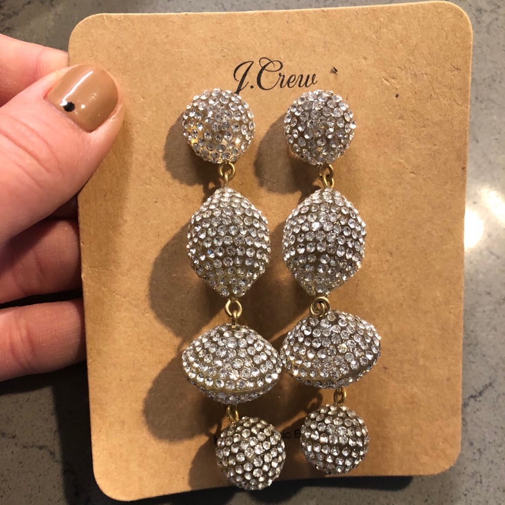 J Crew Dangly Rhinestone Earrings